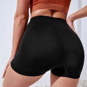 Black High Waist Sports Shorts